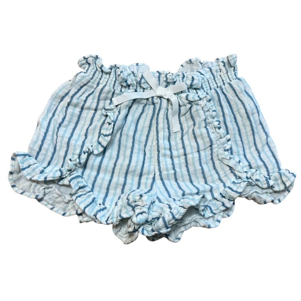 Lil Lemons For Love and Lemons Blue White Stripe Ruffle Shorts Size 18-24 Months